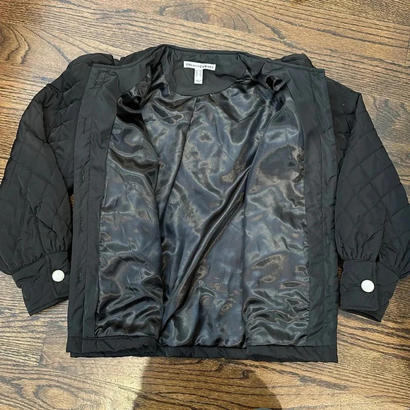GIRL WITH CURVES Quilted Jacket with Gold/Pearl Buttons Puff sleeve Size XS - Picture 10 of 10